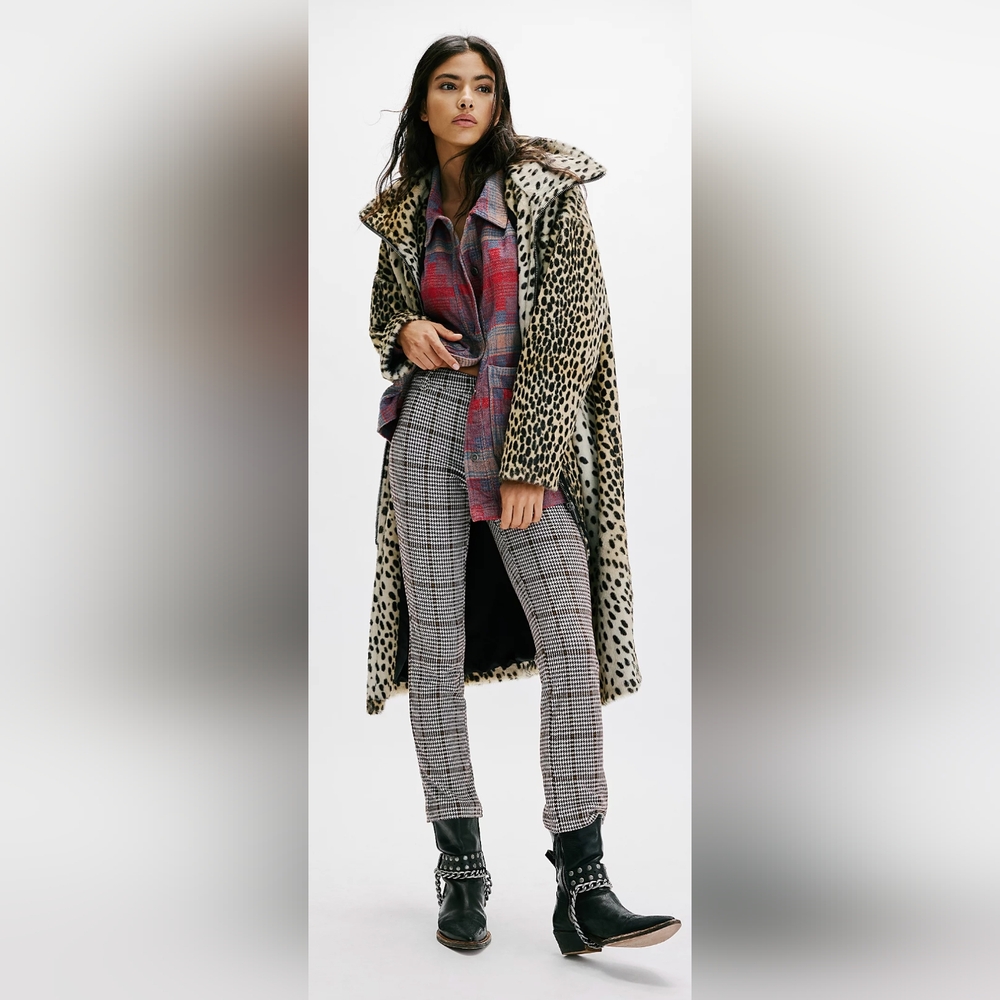 NWT Free People Molly Slim Plaid Pants